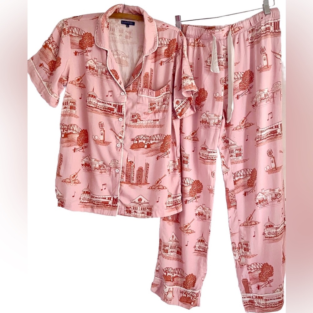 Katie Kime Nashville Toile Pajamas Set Shirt Pants Size Medium